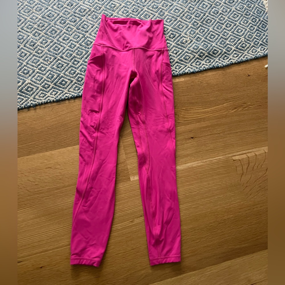 Lululemon pink high rise align pocket pants sonic pink